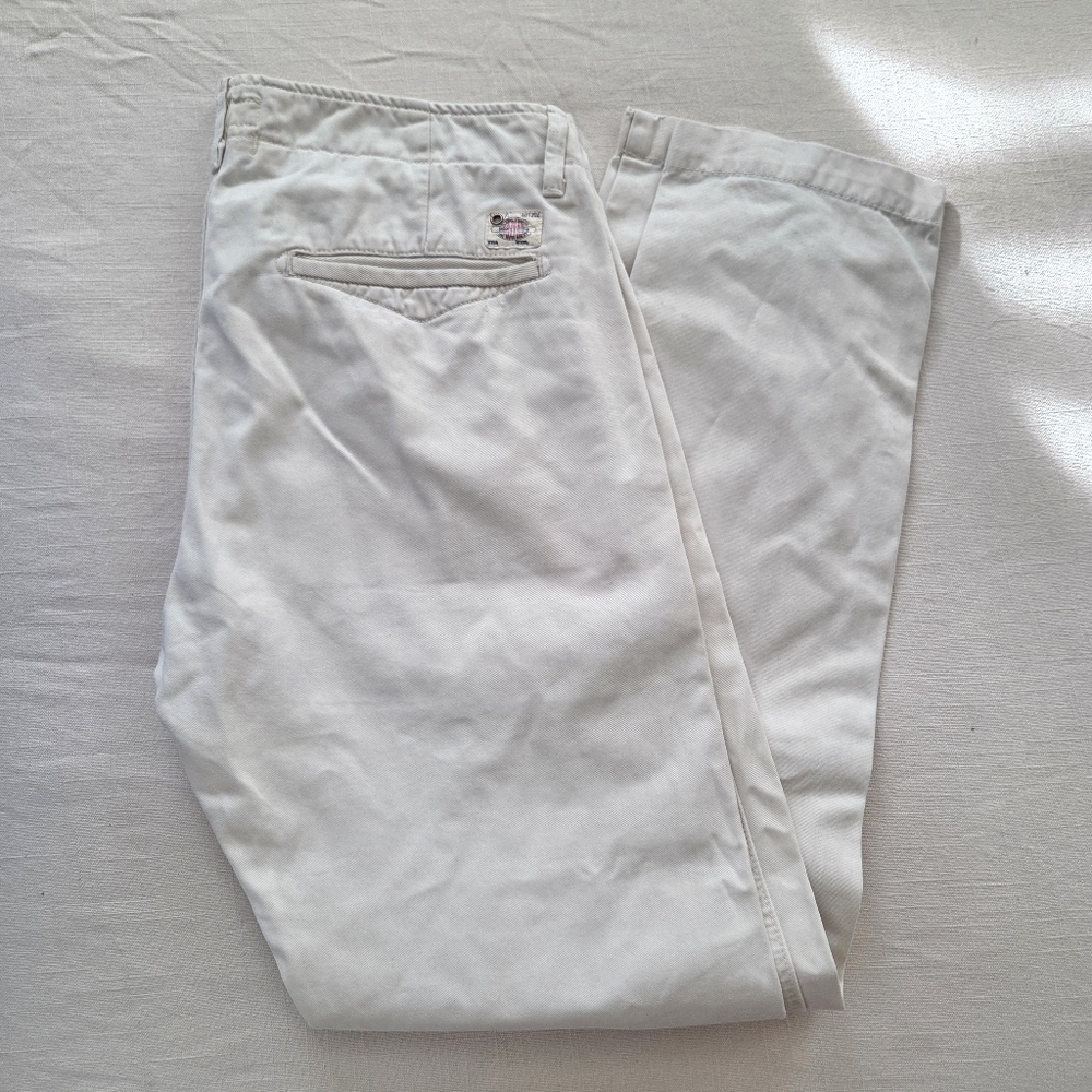 Replay Men's Khaki Cream Pants 34 Inch Waist *flaw 30 Inch Inseam 31 Tag
